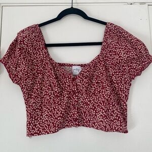 Princess Polly Red and White Patterned Blouse